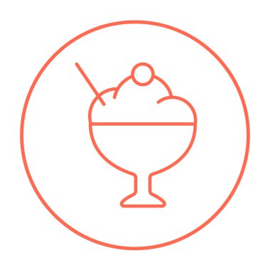 Fincan dondurma satırı simgesi.