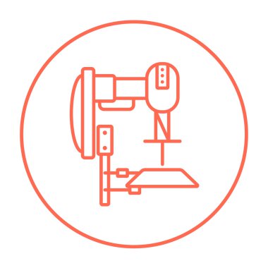 Industrial automated robot line icon.