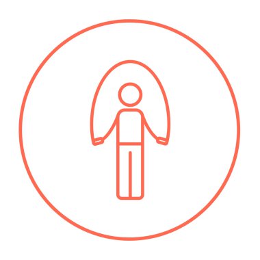 Adam ip satırı simgesi atlama ile egzersiz.