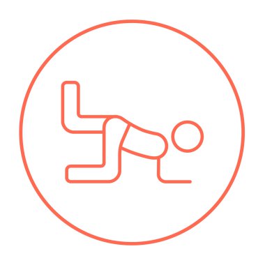 Man exercising buttocks line icon.