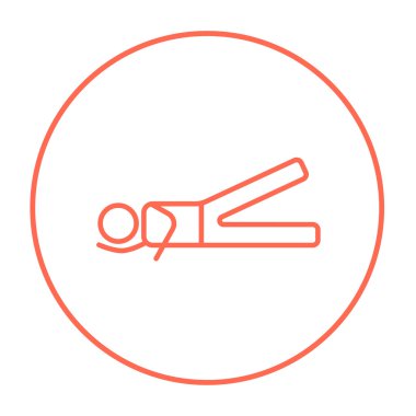 Man lying and lifting leg line icon.