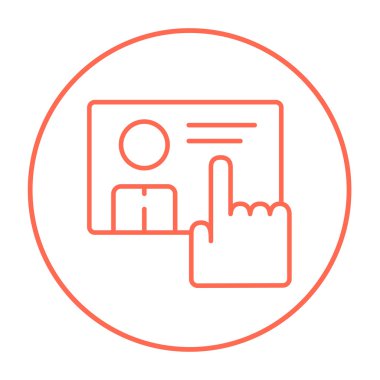 El iterek dokunmatik ekran düğme satırı simgesi.