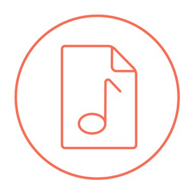 Müzik Not sayfası satırı simgesi üzerinde çizilmiş.