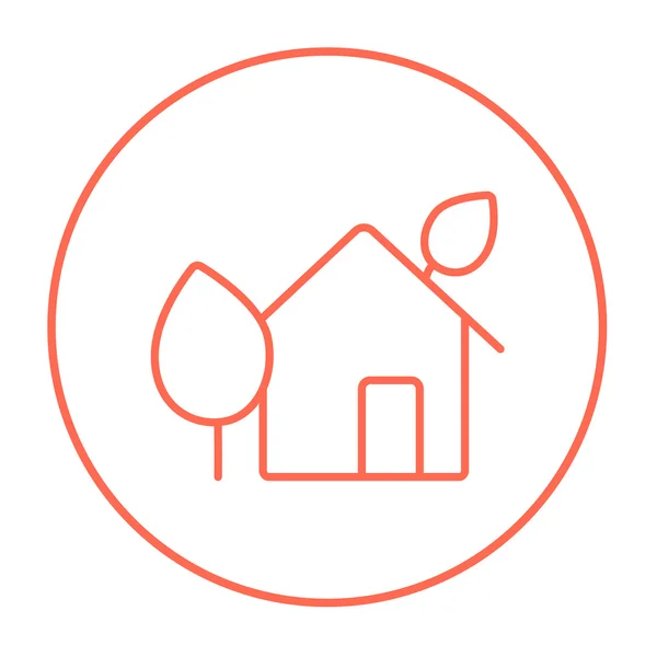 Eco-vriendelijk huis lijn pictogram. — Stockvector