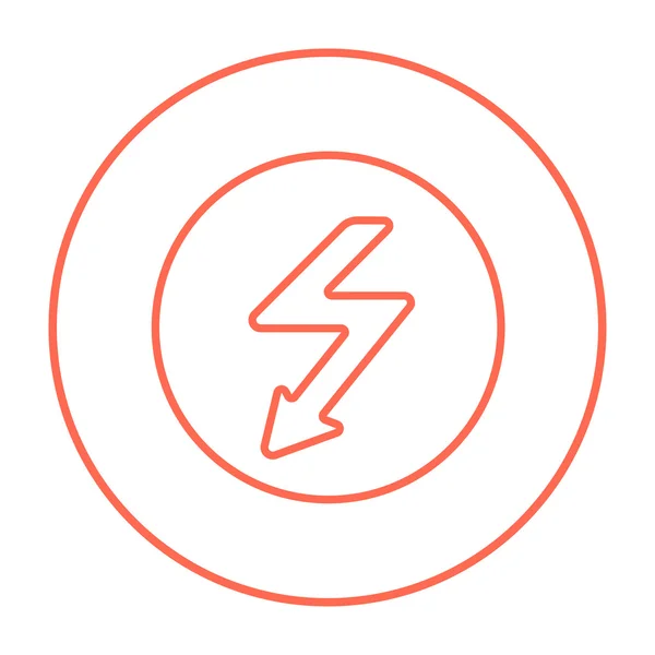 Lightning arrow downward line icon. — Stock Vector