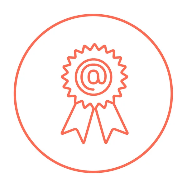 Premio con en la línea de signo icono . — Vector de stock