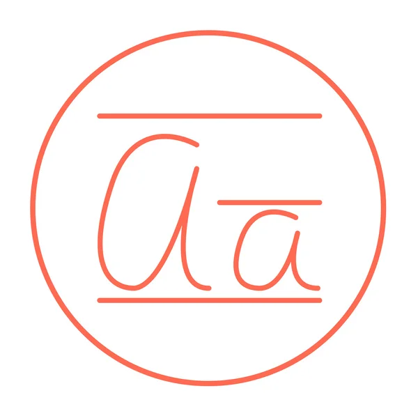 Cursive letter a line icon. — Stock Vector