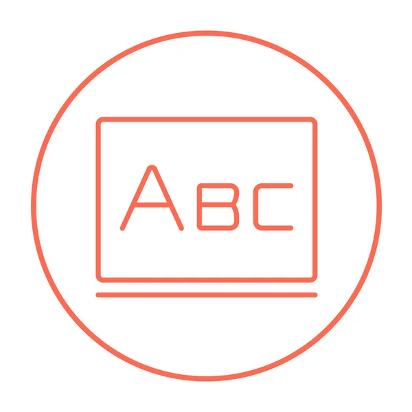 Letters abc op blackboard lijn pictogram. — Stockvector