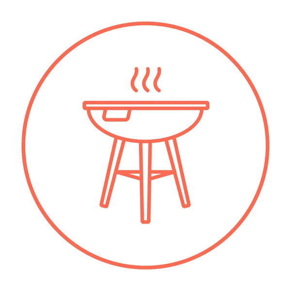 Bouilloire barbecue grill ligne icône . — Image vectorielle