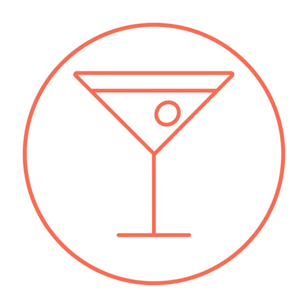 Cocktail glas lijn pictogram. — Stockvector