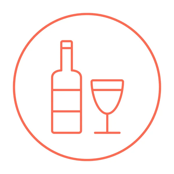Bottiglia di icona linea di vino . — Vettoriale Stock