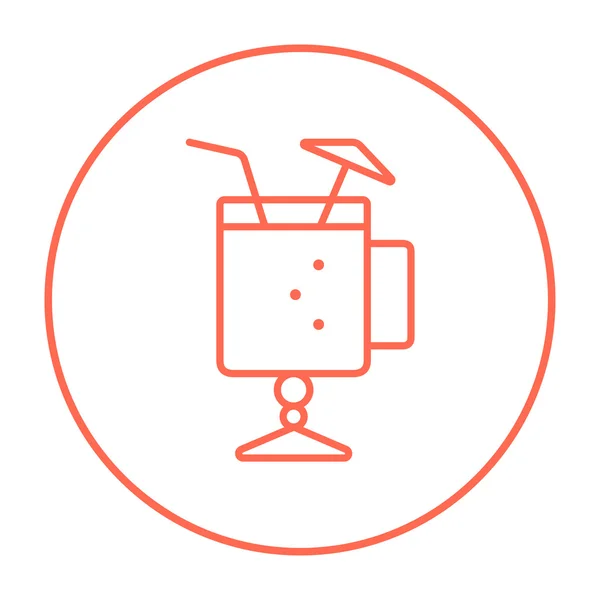 Bicchiere con paglia da bere e ombrello icona linea . — Vettoriale Stock