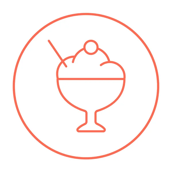Copa de helado icono de la línea . — Vector de stock