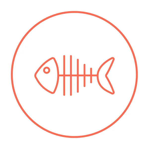Icona della linea di scheletro del pesce . — Vettoriale Stock