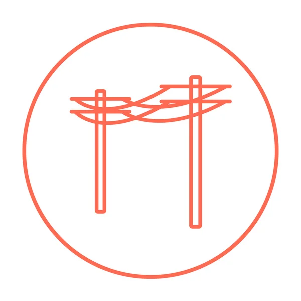 High voltage power lines line icon. — Stockvector
