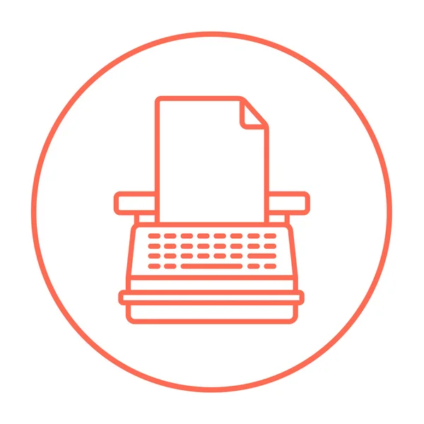 Icona linea macchina da scrivere . — Vettoriale Stock
