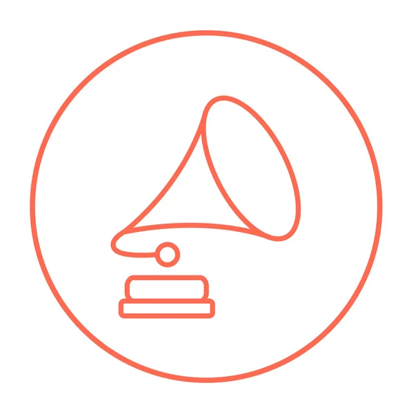 Gramophone lijn pictogram. — Stockvector