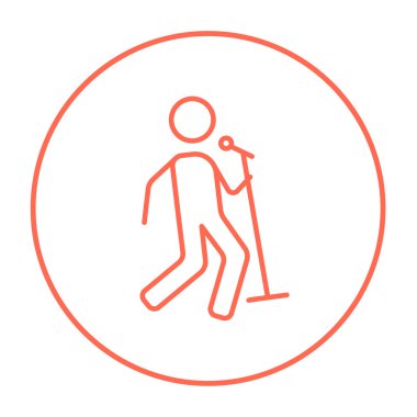 Adam mikrofon satırı simgesi ile şarkı.