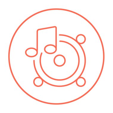 Müzik Not satırı simgesi ile hoparlörler.