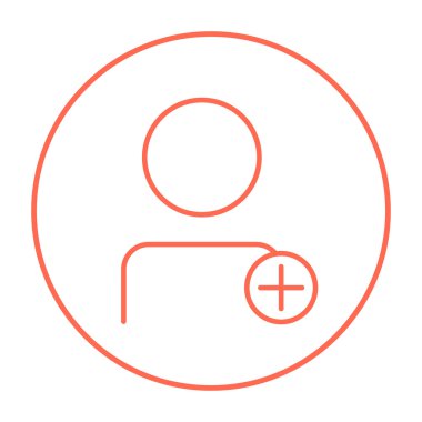 Kullanıcı profili ile artı işareti satırı simgesi.