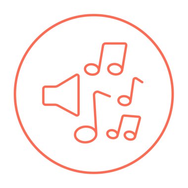 Hoparlörler müzik notlar çizgi simgesiyle.