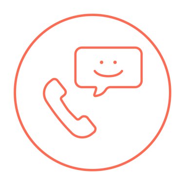 Alıcı ile konuşma kare satırı simgesi.