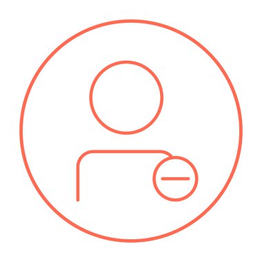 Kullanıcı profili ile eksi işareti satırı simgesi.