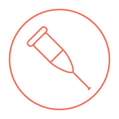 Koltuk değneği satırı simgesi.