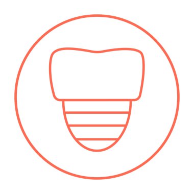Diş implantı satırı simgesi.