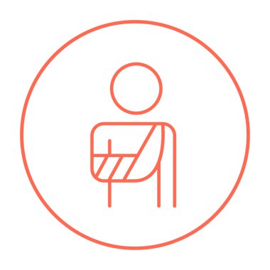 Yaralı adam satırı simgesi.