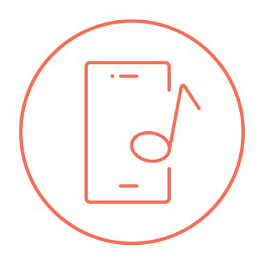 Müzik notu satırı simgesi ile telefon.