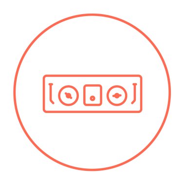 DJ konsolu satırı simgesi.