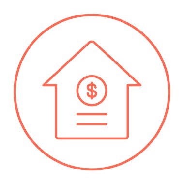 House ile dolar sembol satırı simgesi.