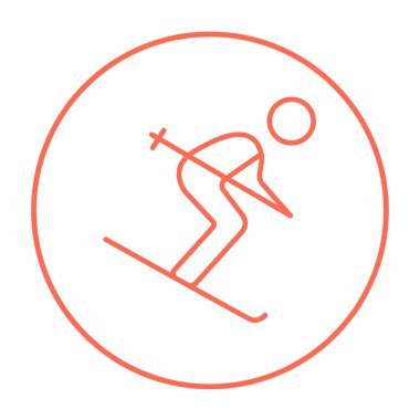 Yokuş aşağı Kayak satırı simgesi.