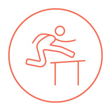 Bariyer satırı simgesi üzerinde koşan adam.