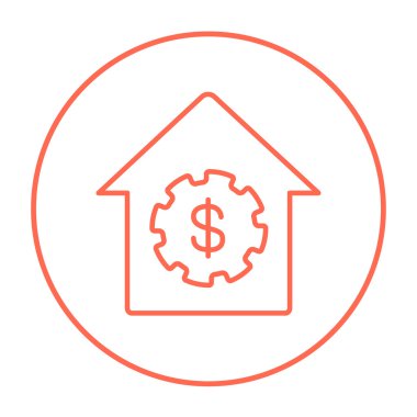 House ile dolar sembol satırı simgesi.