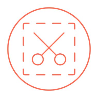 Makas ile noktalı çizgiler satırı simgesi.