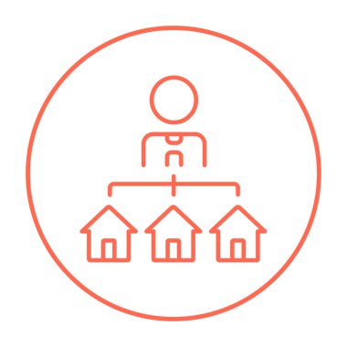 Emlakçı ile üç satırı simgesi evler.