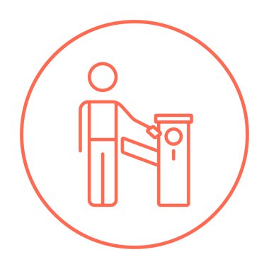 Adam araba bariyer satırı simgesi.