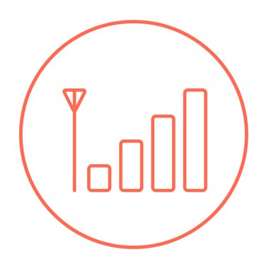 Cep telefonu sinyal işareti satırı simgesi.