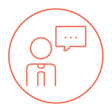 Adam ile konuşma kare satırı simgesi.