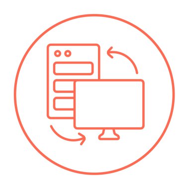 Personal computer set line icon.