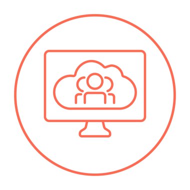 Bulut hesaplama çizgisi simgesi.