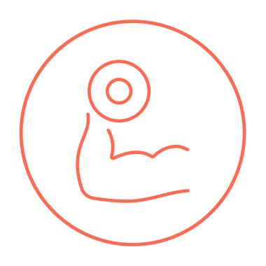 Dumbbell satırı simgesi ile kol.