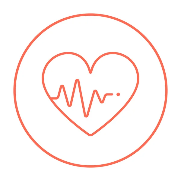Coeur avec icône de ligne de cardiogramme . — Image vectorielle
