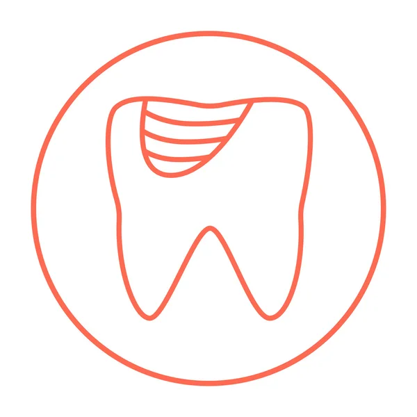 Tooth decay line icon. — Stock Vector