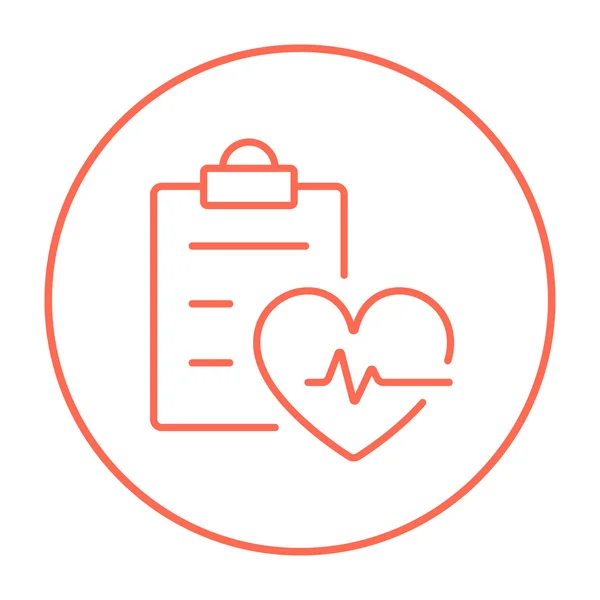 Icono de línea de registro Heartbeat . — Vector de stock