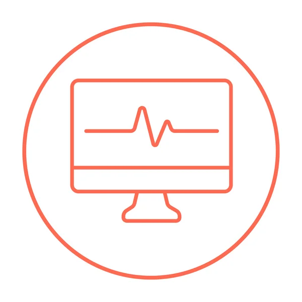 Icona della linea del monitor del battito cardiaco . — Vettoriale Stock
