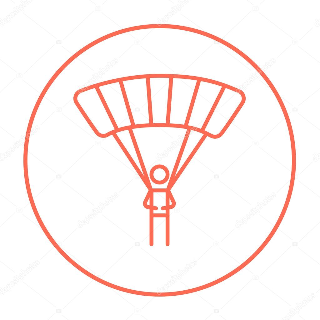 Skydiving line icon.