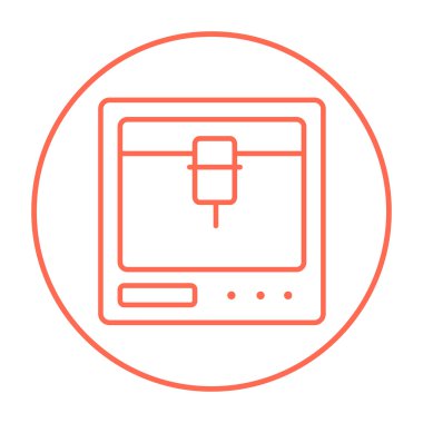 Ağaç D yazdırma satırı simgesi.